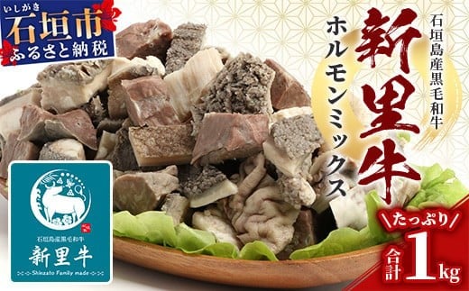 石垣島産 黒毛和牛 新里牛 ホルモンミックス(500g×２) 合計1kg SZ-23