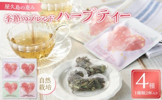 屋久島の祝福 季節のブレンドハーブティー4種 自然栽培 Blessings of Yakushima