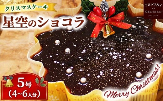 クリスマスケーキ　星空のショコラ 5号 4-6人分　パティスリー天使のおくりもの ※離島への配送不可 ※2025年12月上旬～12月下旬頃に順次発送予定