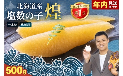 【煌】北海道産　塩数の子500g　お正月　人気　魚卵　高級　  おつまみ ご飯のお供 惣菜 おかず  海鮮 海産物 海の幸  魚介類 魚卵 加工品 北海道産 かずのこ カズノコ 塩カズノコ おせち R001-060