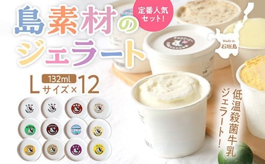 石垣島ミルミル本舗 南の島から島素材ジェラート！【定番人気セット 12個入り】（1個 132ml）　Z-7　【石垣島 石垣市 沖縄県石垣市 セット ジェラート 石垣島産 八重山】  808502 - 沖縄県石垣市