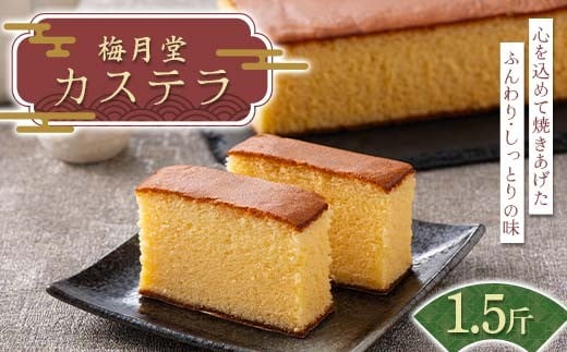 梅月堂 カステラ 1.5斤 化粧箱入り 洋菓子 和菓子 お菓子 菓子 贈答 贈り物 プレゼント ギフト 自宅 家庭 埼玉県 本庄市 F5K-583