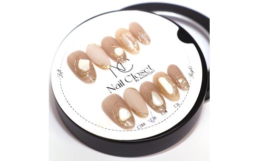 ネイルチップ　ロング【月砂】Sサイズ　Antellijan大宮ネイルサロンのハンドメイド　L4-S　【11100-2175】 2368633 - 埼玉県さいたま市