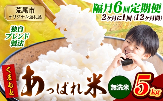 【6回隔月定期便】【2ヶ月に1回届く】熊本県産 くまもとあっぱれ米 無洗米 ブレンド米 5kg 熊本県産 ふるさと納税  精米 米 こめ ふるさとのうぜい コメ お米 おこめ《1月から出荷開始》 2369236 - 熊本県荒尾市