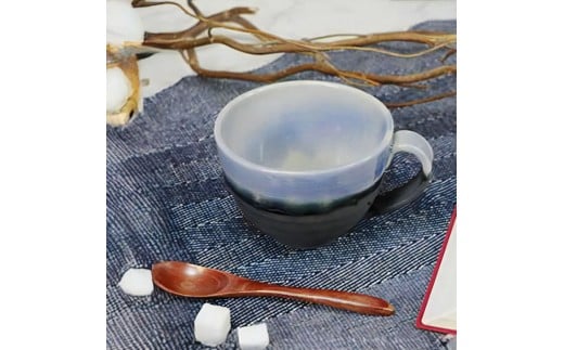 信楽焼 陶器製 丸型スープカップ (ブルーベリー) 2359922 - 滋賀県滋賀県庁