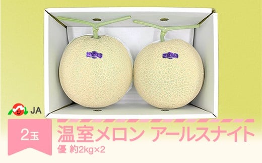【先行予約】温室メロン 令和8年産 2026年産 アールスナイト 2玉 優 約4kg 果物 送料無料 ※沖縄・離島配送不可 ja-meanx2 651721 - 山形県村山市