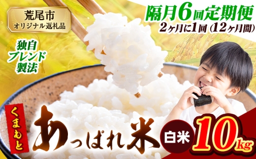 【6回隔月定期便】【2ヶ月に1回届く】熊本県産 くまもとあっぱれ米 白米 ブレンド米 10kg 熊本県産 ふるさと納税  精米 米 こめ ふるさとのうぜい コメ お米 おこめ《1月から出荷開始》 2369233 - 熊本県荒尾市