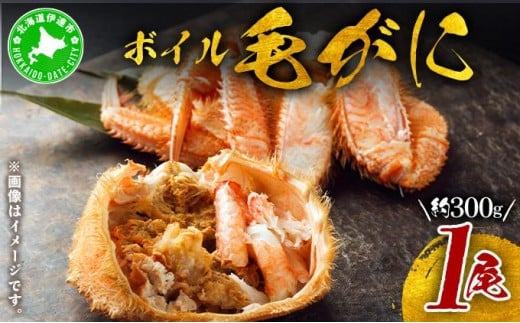 [5525-0779]北海道 噴火湾産 冷凍 ボイル 毛がに 約300g×1尾 2358555 - 北海道伊達市