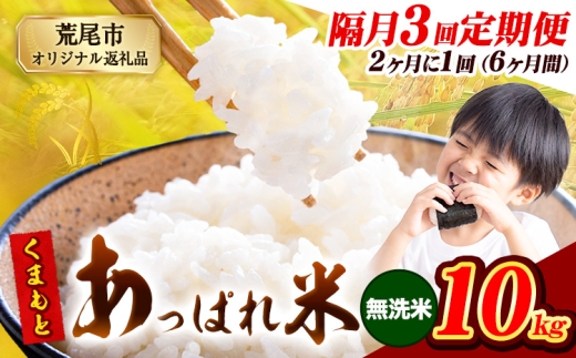 【3回隔月定期便】【2ヶ月に1回届く】熊本県産 くまもとあっぱれ米 無洗米 ブレンド米 10kg 熊本県産 ふるさと納税  精米 米 こめ ふるさとのうぜい コメ お米 おこめ《1月から出荷開始》 2369229 - 熊本県荒尾市