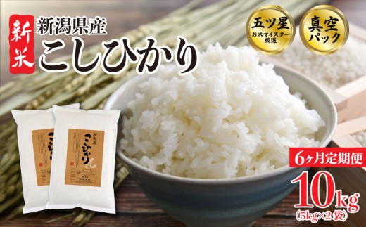 【10kg定期便】6か月 コシヒカリ 真空パック 10kg 令和7年産 米 新米 五つ星お米マイスター 新米 新潟県産 新発田産 コシヒカリ 備蓄 非常 防災 長期保存 アウトドア ごはん ご飯 お米 米 こめ 新潟県 新発田市 三糧定期便 sanryo004_01