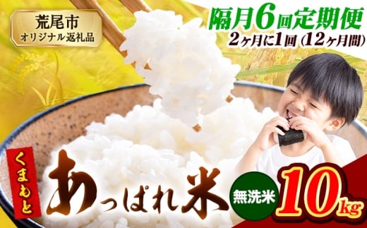 【6回隔月定期便】【2ヶ月に1回届く】熊本県産 くまもとあっぱれ米 無洗米 ブレンド米 10kg 熊本県産 ふるさと納税  精米 米 こめ ふるさとのうぜい コメ お米 おこめ《1月から出荷開始》 2369237 - 熊本県荒尾市