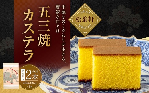 五三焼カステラ 計2本（化粧箱入）カステラ  かすてら デザート スイーツ お菓子 菓子 洋菓子 長崎名物