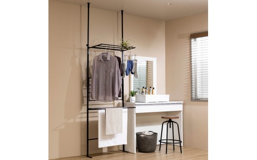 たためるつっぱりラダー物干し【ホワイト】_1290302507_01