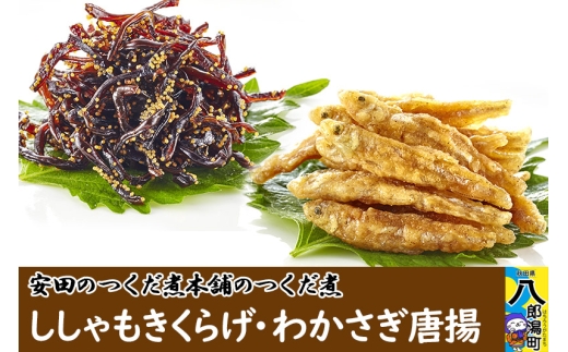 安田のつくだ煮本舗のつくだ煮 ししゃもきくらげ・わかさぎ唐揚(各270g 計540g)