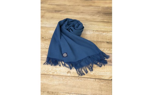 徳島市産 正藍先絲染 和田縞ストール 【浅葱色】