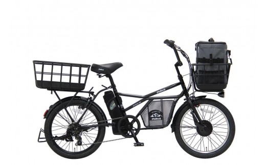 【ふるさと納税】 完成品 ペット乗せ 電動自転車 ミニベロ eカーゴバイク ペットポーター GRC-515L-PET 20インチ OGK 電動アシスト自転車 シマノ製外装7段変速 【本体：マットブラック×リュック：チャコール】