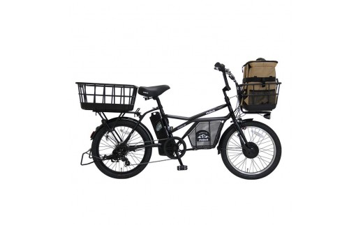【ふるさと納税】 完成品 ペット乗せ 電動自転車 ミニベロ eカーゴバイク ペットポーター GRC-515L-PET 20インチ OGK 電動アシスト自転車 シマノ製外装7段変速 【本体：マットブラック×リュック：キャメル】