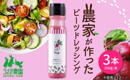 農家が作ったビーツドレッシング 3本セット ギフトボックス入り【うさぎ農園】 [AYDJ015]