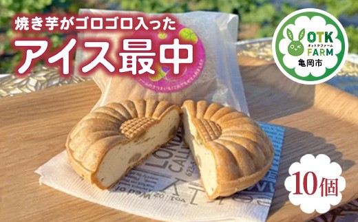 焼き芋がゴロゴロ入った アイス最中 10個セット  国産さつまいも使用 和スイーツ ギフト 人気 アイス 冷凍 和菓子 お取り寄せ ※北海道・沖縄・離島への配送不可