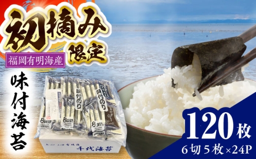 初摘み限定 福岡有明のり 味付海苔 6切5枚×24P [豊前市][株式会社木村食品(千代海苔株式会社)] 