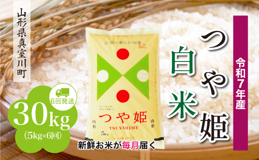 ＜令和7年産米＞ 特別栽培米 つや姫 【白米】 定期便 30kg （5kg×1ヶ月間隔で6回お届け）＜配送時期指定可＞　山形県真室川町 2371312 - 山形県真室川町