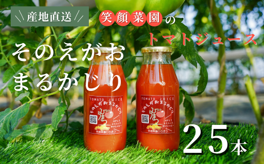 【無塩・ 無加水】毎日飲みたくなる大玉トマト100%ジュース そのえがおまるかじり 180ml×25本| 新鮮野菜 旬の野菜 ヘルシー 健康 高糖度   大容量 リコピン ミネラル 健康 おやつ ギフト 贈り物 北海道 上川郡 [046-04]
