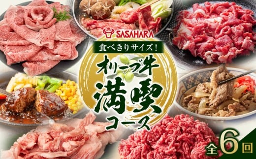 【全6回】食べきりサイズ！オリーブ牛の満喫コース 2373371 - 香川県高松市