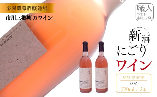 2025年収穫 新酒ワイン ロゼワイン 720ml×2本セット 楽園葡萄酒醸造場 山梨県 山梨 市川三郷町 市川三郷 ワイン にごりワイン 赤ワイン 白ワイン 産地直送 甲州ワイン 贈答 プレゼント ギフト 新酒 ぶどう 葡萄 季節 冬 [5839-1461]