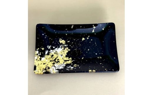 角小皿（金箔) 漆黒 2374513 - 和歌山県海南市