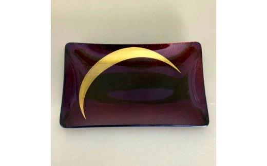 角小皿 三日月 梨地赤溜 2374506 - 和歌山県海南市