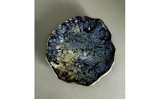 豆皿 口金ロック ラメブラック