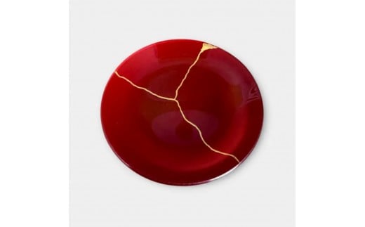 丸小皿  金継ぎデザイン 本朱 2374516 - 和歌山県海南市