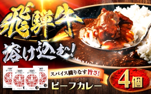 飛騨牛 ビーフカレー 4個セット 牛肉 和牛 冷凍 岐阜市 / だるまミート [ANBE030]