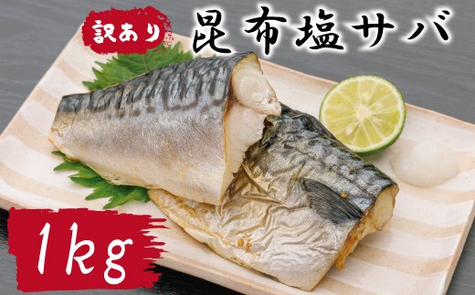 訳あり サバ さば 塩さば 塩サバ 塩鯖 昆布 昆布塩 1kg 冷凍 フィレ フィーレ 切り身 大容量 【四国中央市 紙のまち 日本一】