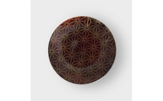 丸小皿 麻の葉 赤溜梨地 2374531 - 和歌山県海南市