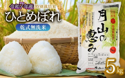 【令和7年産】特別栽培米 ひとめぼれ 乾式無洗米 5kg（5kg×1袋）山形県鶴岡市産　米工房 月山【令和8年3月9日～3月15日発送】