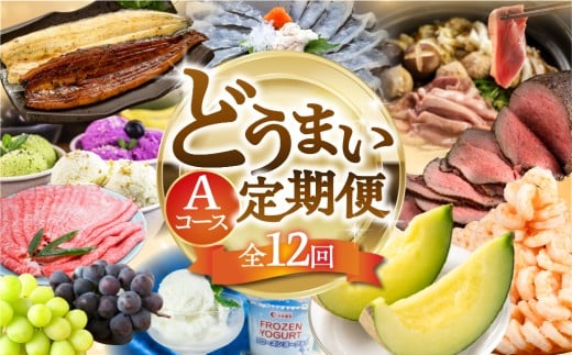 【肉コース】穂の国の恵み どうまい 定期便 全12回 Aコース 肉 ( 和牛 和牛ユッケ ローストビーフ 餃子 むき えび うなぎ おでん 鴨鍋 かも鍋 うなぎ メロン ジェラート フローズンヨーグルト ) ご当地 人気 名産品 頒布会 豊橋