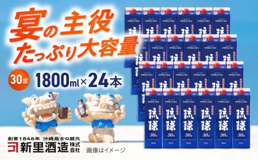 【通常納期】 琉球泡盛 琉球パック 30度 1800ml×24 セット 泡盛 焼酎 地酒 お酒 ギフト 年内発送 沖縄市 / 新里酒造株式会社[BCAS031]