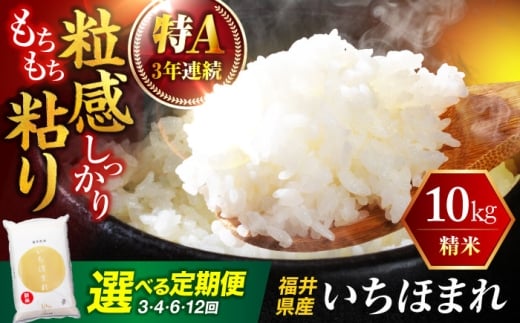 【新米】【3回定期便】  福井県産 いちほまれ 精米 (白米) 10kg 福井自慢のブランド米 一等級　福井県米 / コシヒカリ発祥 ブランド 特A常連 小浜市 / 若狭ふれあい市場 [BFEL048]