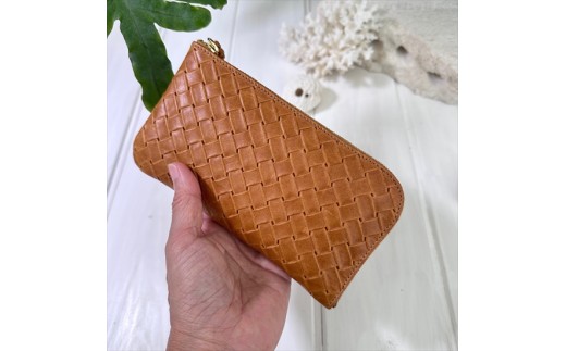L字ファスナー長財布『CORONコロン』　メッシュシリーズ：配送情報備考　キャメル