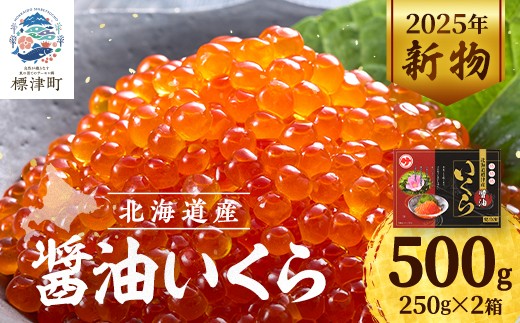 ＜令和7年新物＞醤油いくら500g(250g×2) イクラ 北海道 人気 おすすめ さけ 魚卵 天然_いくら いくら醤油漬け 冷凍 小分け 鮭 鮭卵 国産 本場 北海道産【1419708】