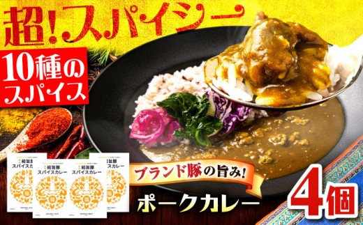 結旨豚スパイスポークカレー 4個セット 豚肉 ポークカレー カレー 岐阜市 / だるまミート [ANBE031]