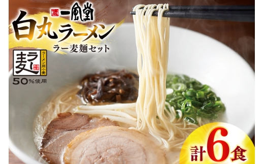 ラーメン 一風堂 白丸 ラー麦麺 セット 6食 [地域商社ふるさぽ 福岡県 宇美町 um40bfw220016] 豚骨 とんこつ らーめん 拉麺 豚骨ラーメン とんこつラーメン 博多ラーメン まとめ買い