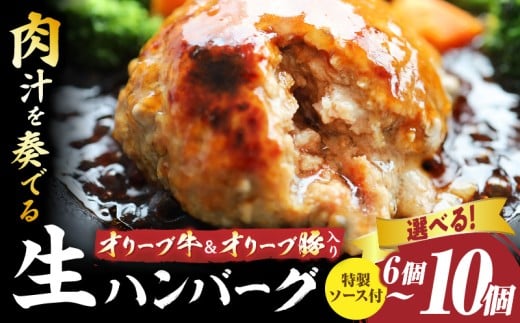 【選べる内容量】オリーブ牛&オリーブ豚入り生ハンバーグ　特製ソース付　150g |オリーブ牛 ハンバーグ オリーブ豚 国産牛 肉汁の滝 特製ソース ステーキソース ジューシー 濃厚 冷凍 香川県 おすすめ |_mk146-175