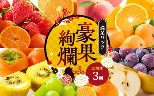 【定期便3回】 【満足パック】 フルーツ 果物 定期便  いちご 桃 シャインマスカット 苺 さぬきひめ もも 飯山の桃 飯山 詰め合わせ 旬のフルーツ 旬 ギフト フルーツ定期便 果物定期 果物定期便 人気果物  豪果絢爛 香川県 丸亀市