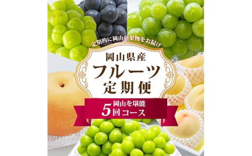 ＜発送月固定定期便＞B 岡山県産 白桃・シャインマスカット(晴王)・あたご梨ほか　全5回【4014367】