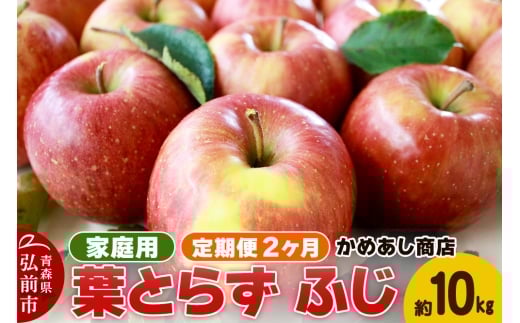 【25年12月～発送】《定期便2ヶ月》りんご 葉とらず ふじ《家庭用》約10kg ゴールド農園