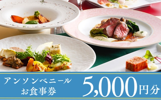 レストラン「アン・ソン・ベニール」お食事券【5,000円分】 [№5716-0780]