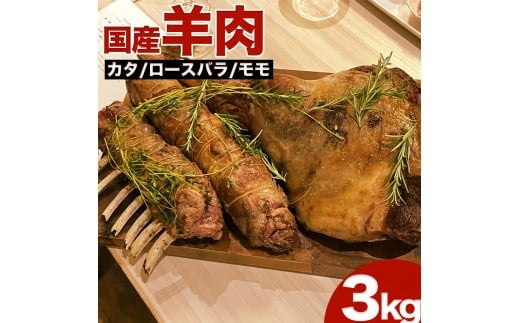 【5月発送】国産羊肉 ブロック（カタ）約3kg【希少】ラム 国産ラム 塊肉 カタ 数量限定