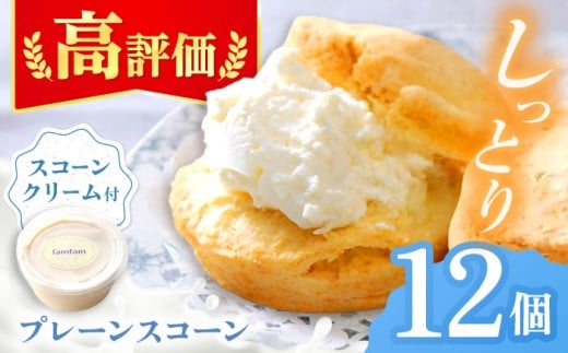 【12/21までの決済で年内配送】【お歳暮対象】【スコーン専門店の大人気商品】 プレーン スコーン セット 12個入 スコーンクリーム付き 洋菓子 焼菓子 個包装 多治見市/famfam [TAK001]